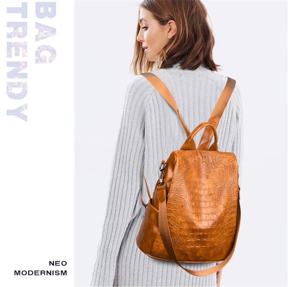 Stylish Anti-Theft Women's PU Leather Backpack | Perfect for Travel