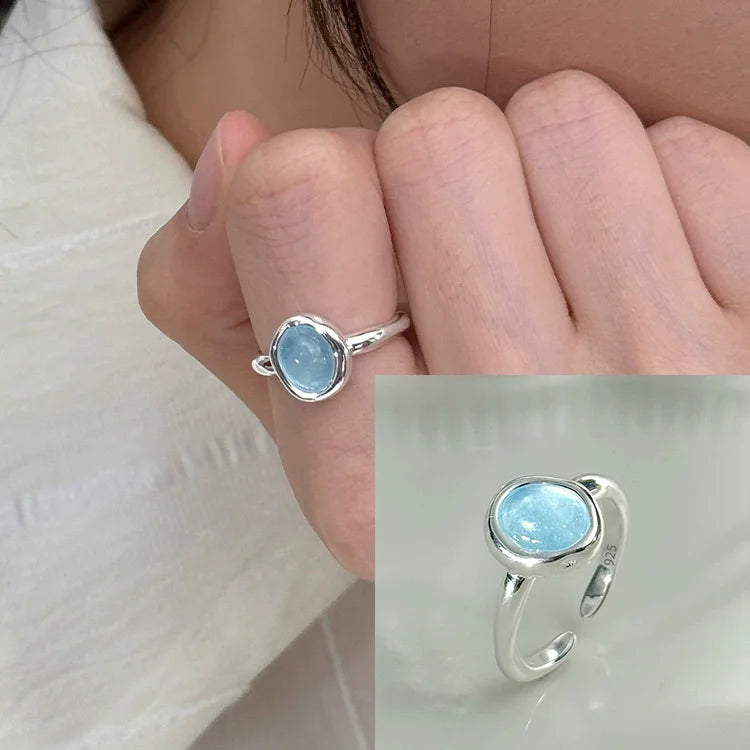 Adjustable Geometric Jade Ring for Women | Vintage Jewelry Gift