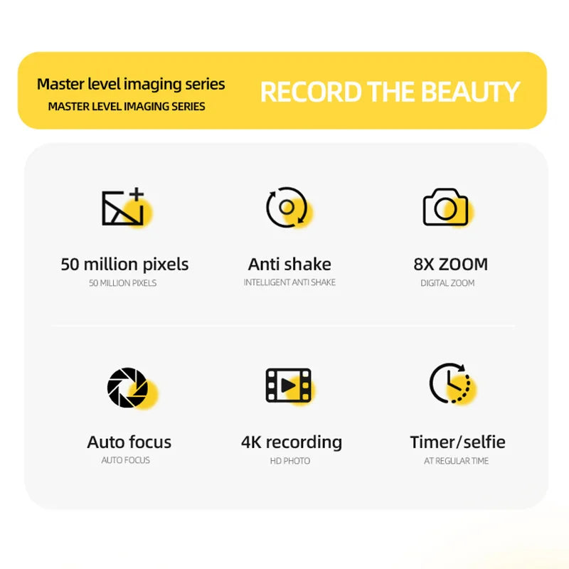 Portable 4K CCD Retro Digital Camera | 50MP Autofocus Photography