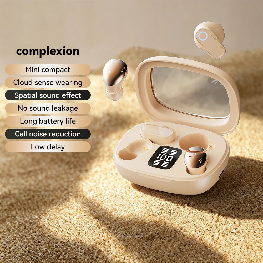 Fashion Plated In-ear Wireless Dual-Earphone Sports Earplugs Long Battery Life ENC Noise Reduction HD Call Couple Creative Gift