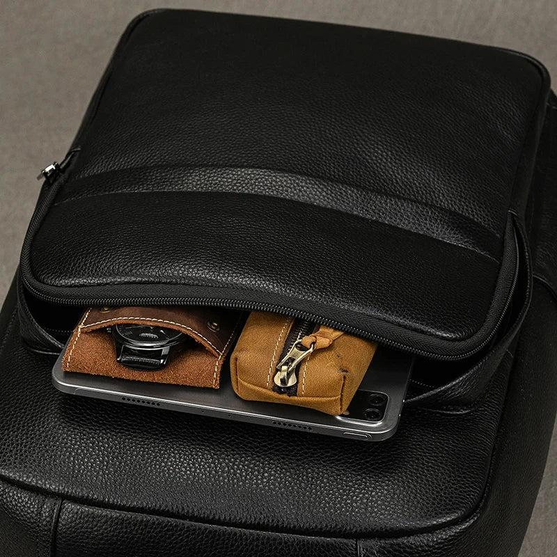Stylish 15.6" Leather Backpack | Waterproof Travel & School Bag