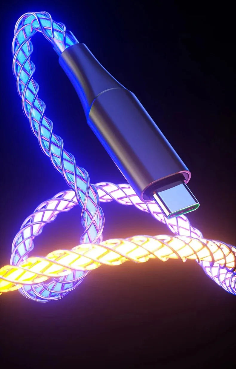 1M Type C to Type C Fast Charging Cable | RGB Luminous Data Cord