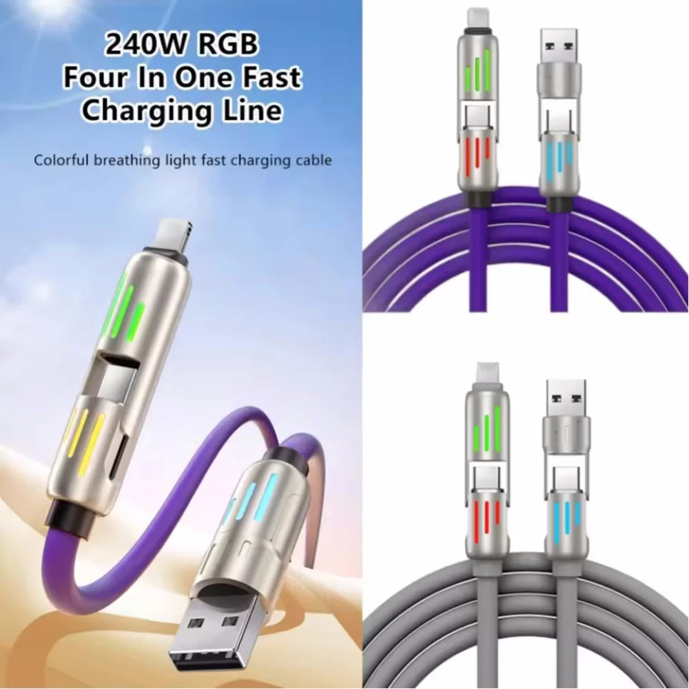 4-in-1 USB Fast Charging Cable | Universal Compatibility