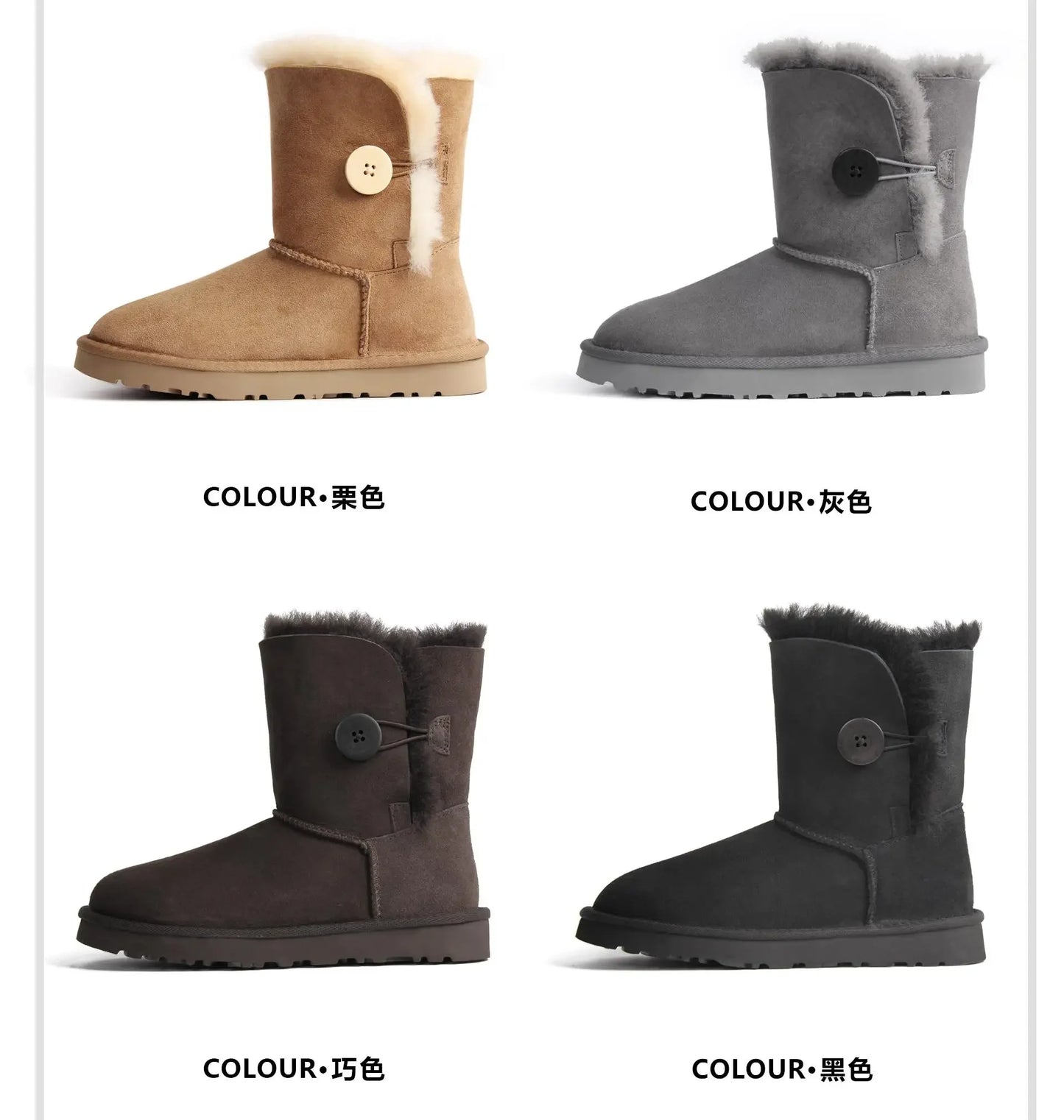 Women's Sheepskin Wool Snow Boots | Warm Fleece Lined Winter Boots