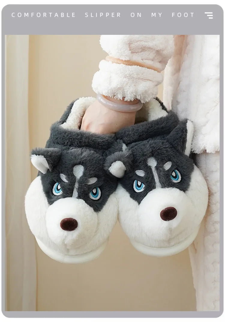 Men's Plush Cotton Slippers | Cozy Anti-Slip Indoor Shoes