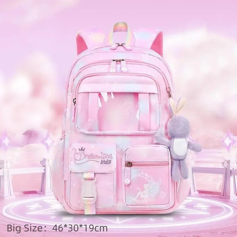 Cute Waterproof Rainbow Backpack for Girls | Spine Support Design