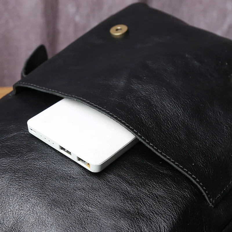 Handmade Leather Men's Backpack | Stylish Cowhide Computer Bag