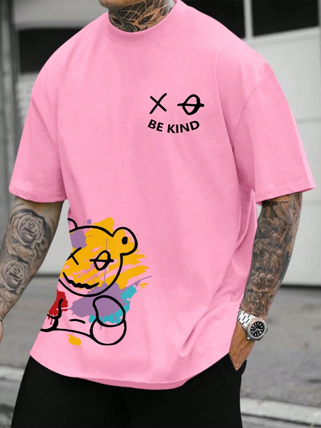 Men's Casual Cartoon Print T-Shirt | Comfortable 100% Cotton Top