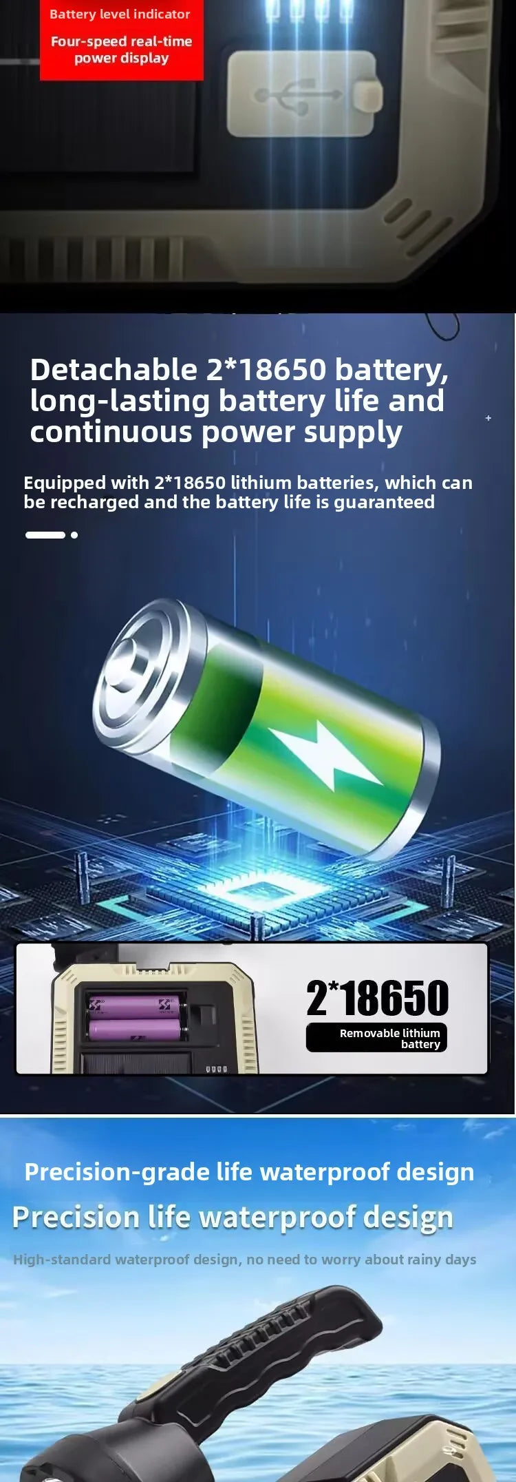 Solar-Powered Handheld Flashlight | Super Bright Emergency Light