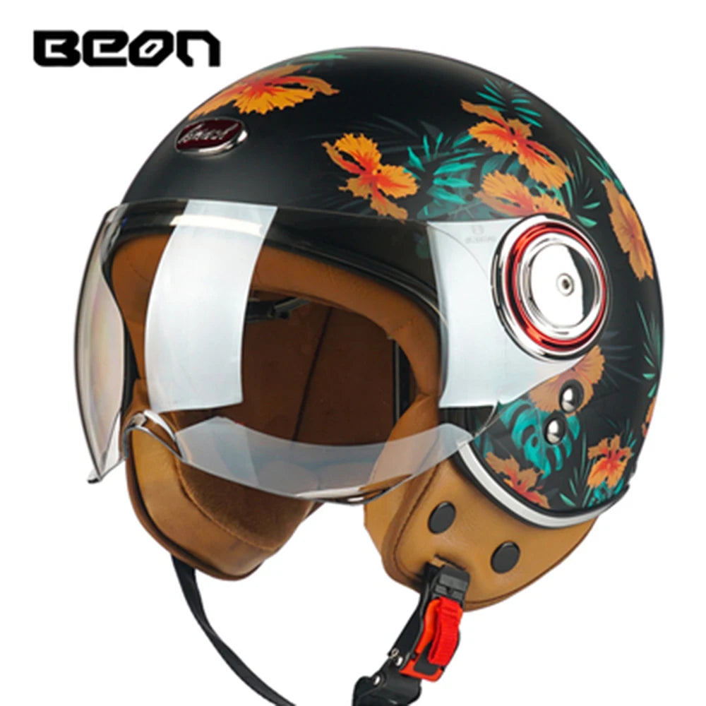 Vintage Open Face Motorcycle Helmet | Retro Style Protection Gear