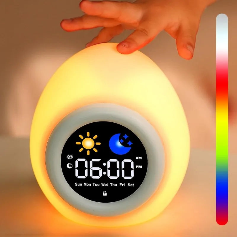 Cute Puppy-Shaped Kids Alarm Clock | Toddler Sleep Training Light