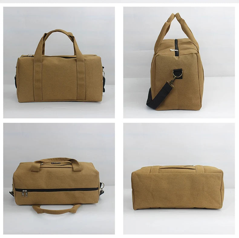 Unisex Soft Canvas Travel Duffle Bag | Large Capacity Tote