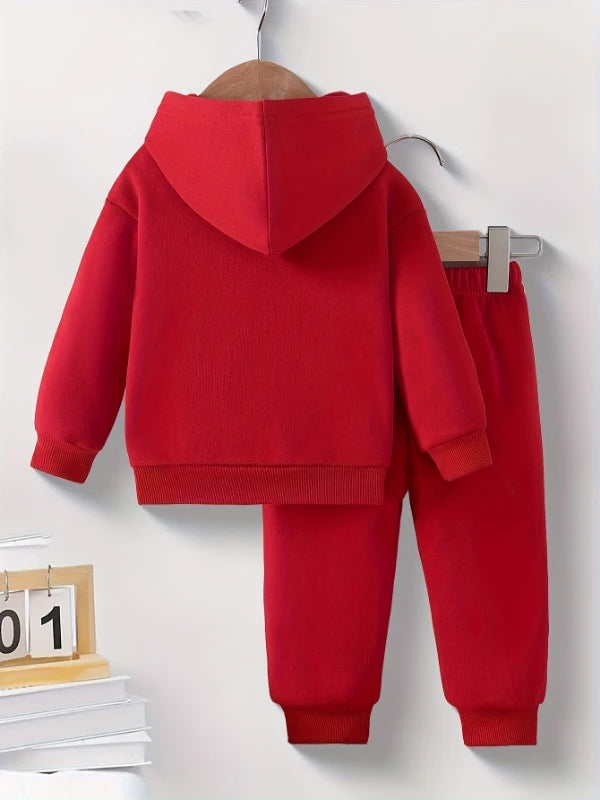 Cozy Toddler Dinosaur Print Fleece Hoodie & Pants Set
