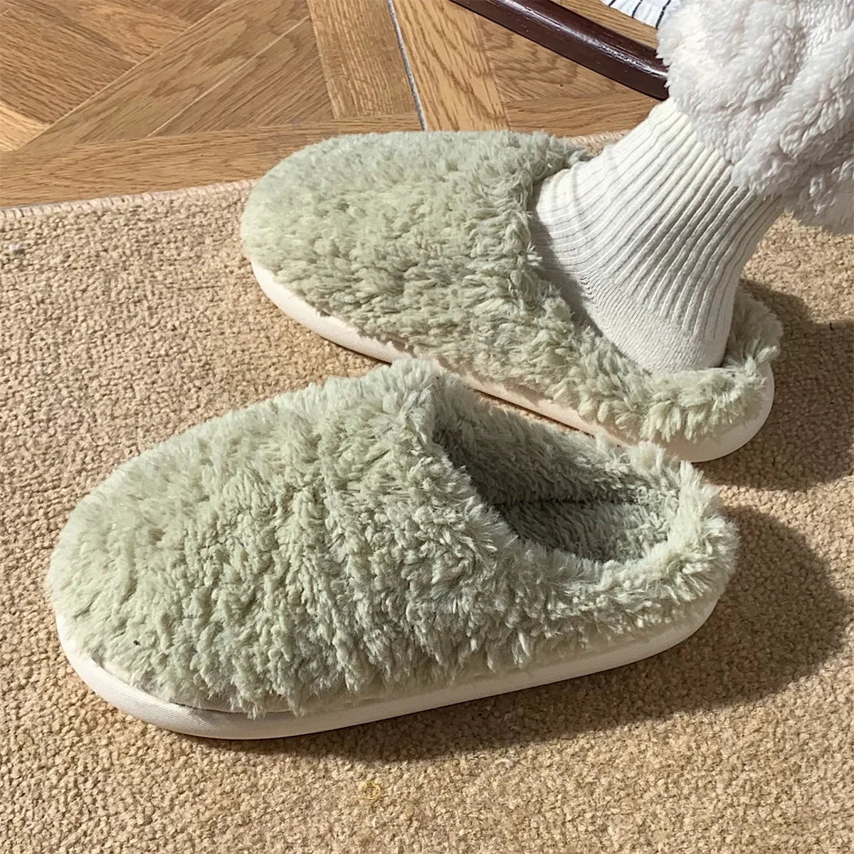 Cute Cartoon Plush Cotton Slippers for Women | Warm & Cozy