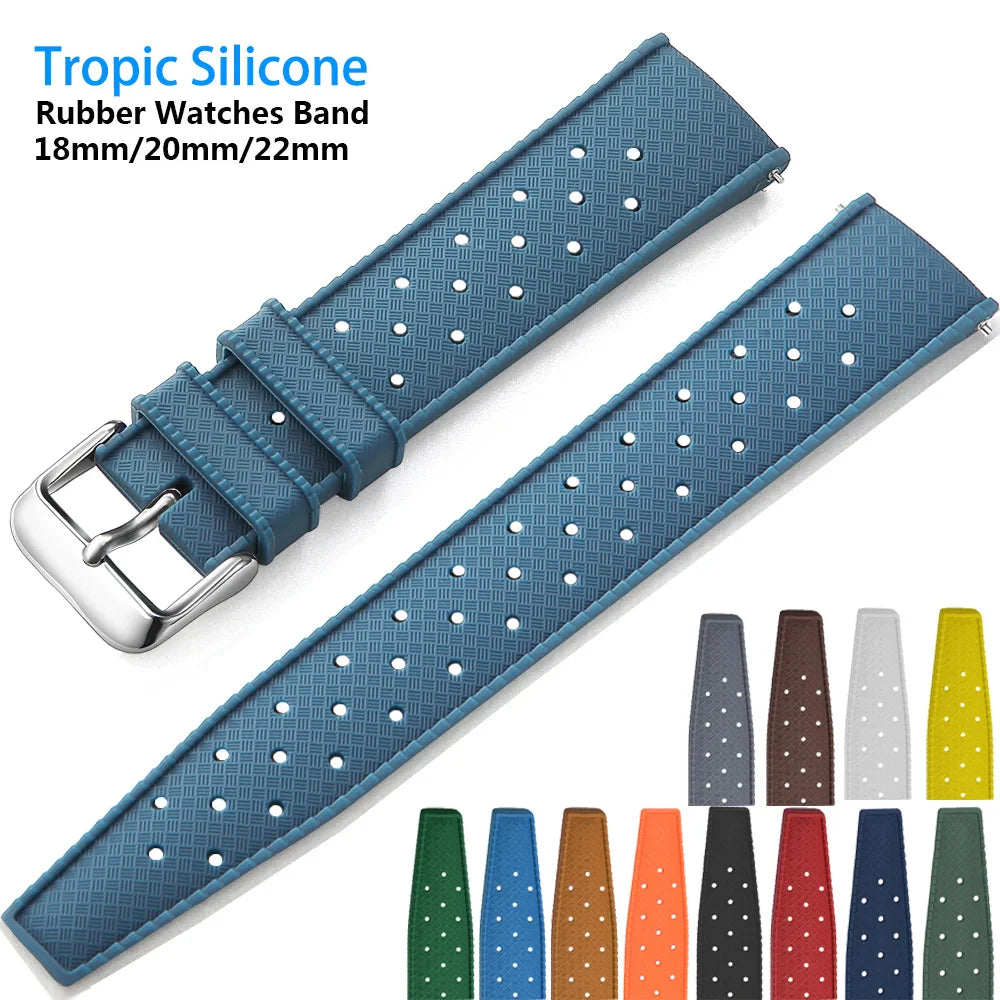 Tropical Silicone Watch Band | Quick Release Rubber Strap