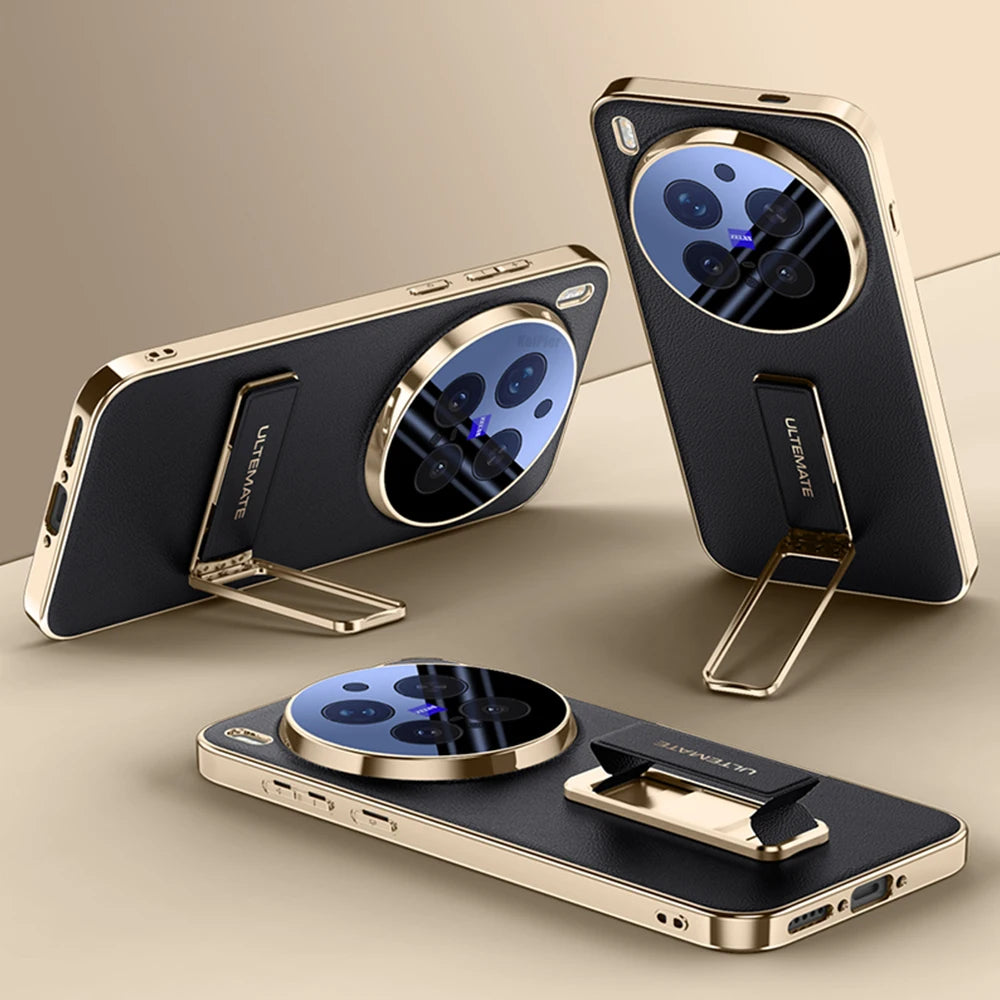 Luxury Leather Back Case with Wristband Holder | Stylish Protection