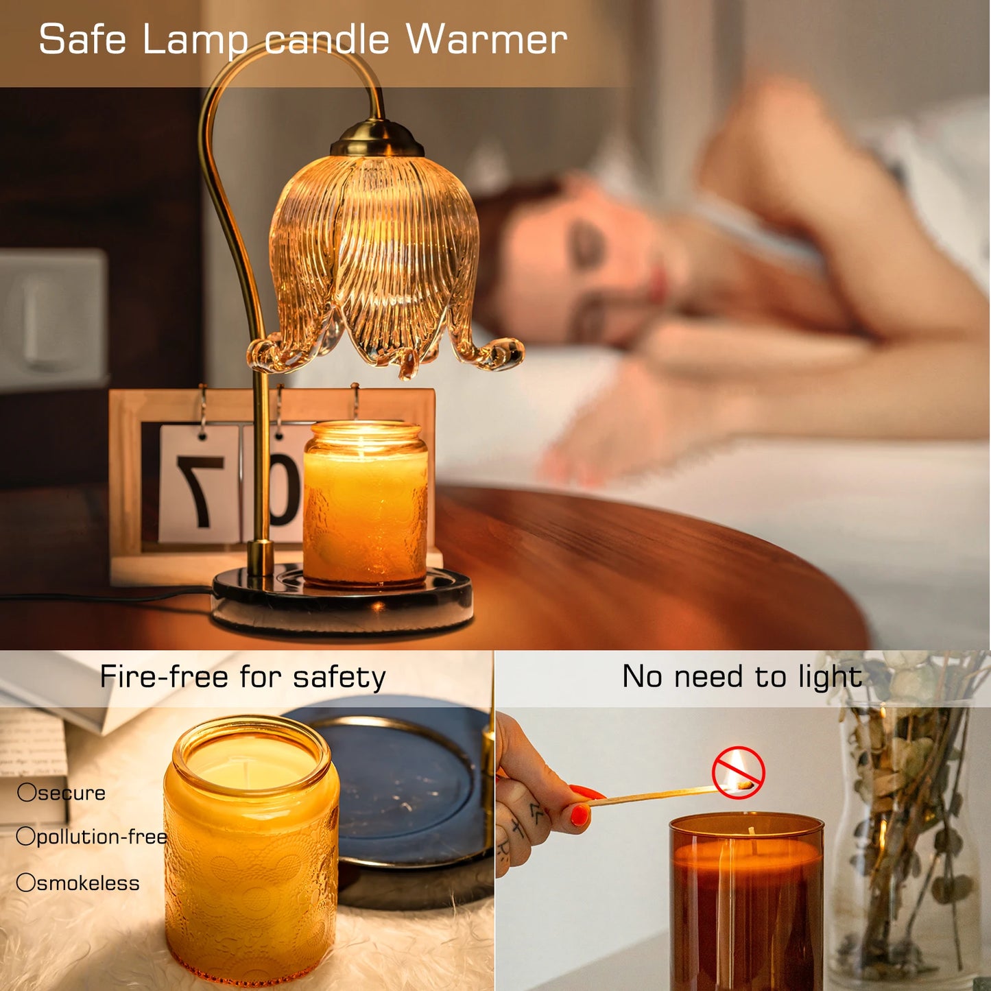 French Retro Tulip Flower Candle Lamp | Elegant Atmosphere Lighting