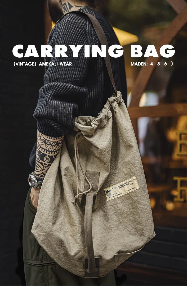 Large-Capacity Tie-Dye Canvas Shoulder Bag | Vintage Style Travel Bag