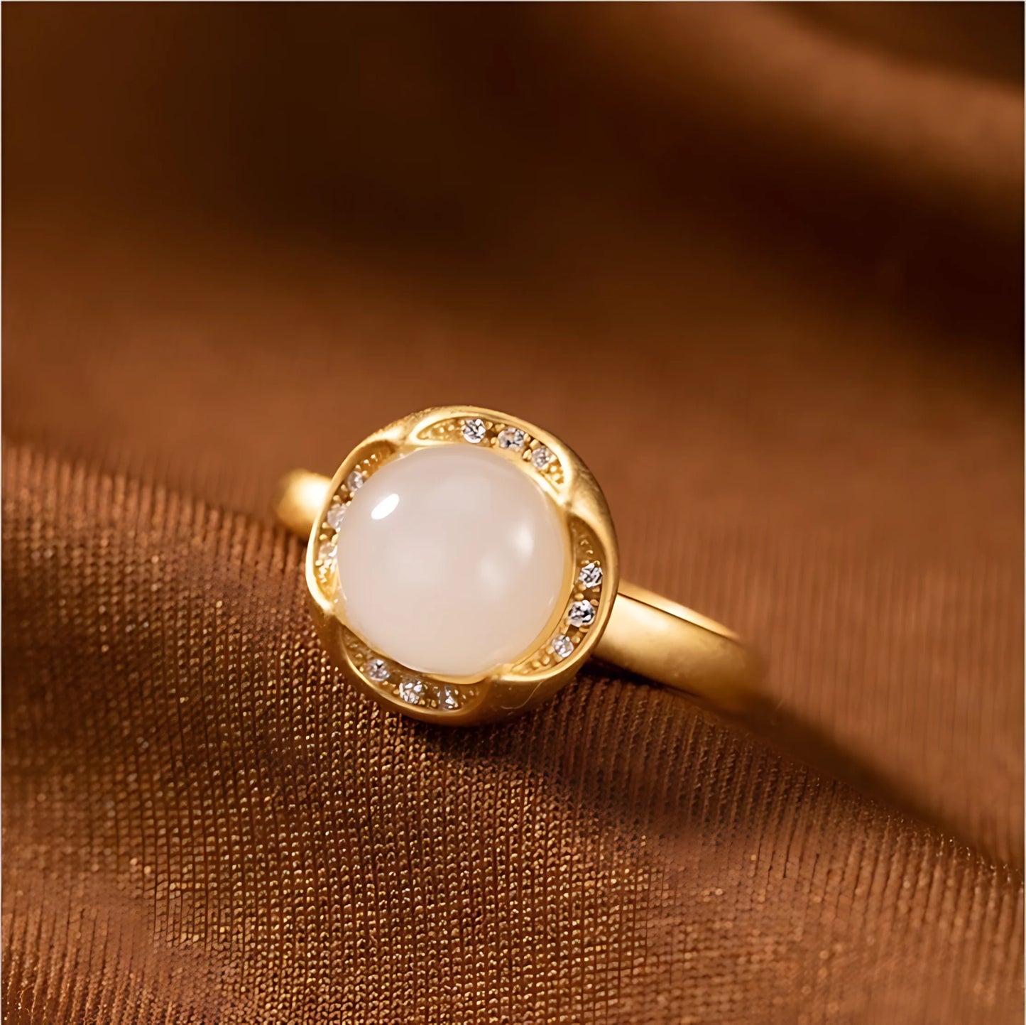 Adjustable Geometric Jade Ring for Women | Vintage Jewelry Gift