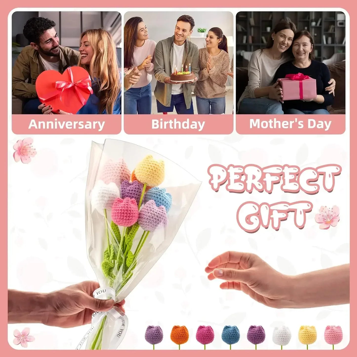 Handmade Knitting Flowers | Versatile Crochet Decor for Every Occasion
