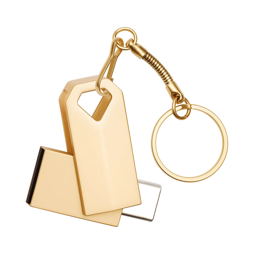 2-in-1 Mini Type C Metal USB Flash Drive | Creative Gift Options
