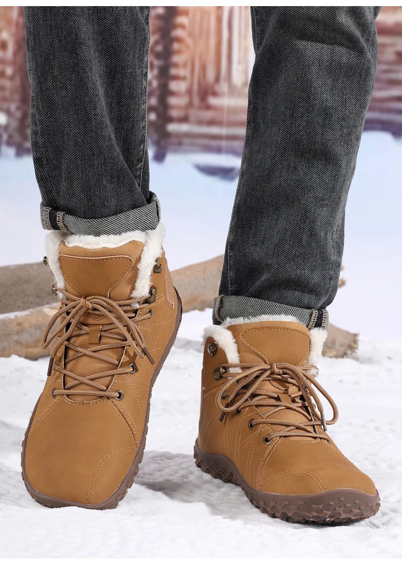 Winter Snow Boots for Men Women Warm Fur Lined Ankle Trekking Shoes Anti Slip Outdoor Boots