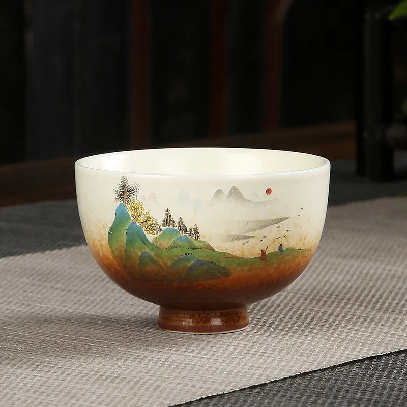 Handmade Vintage Ceramic Teacup | Japanese Coarse Pottery Mug