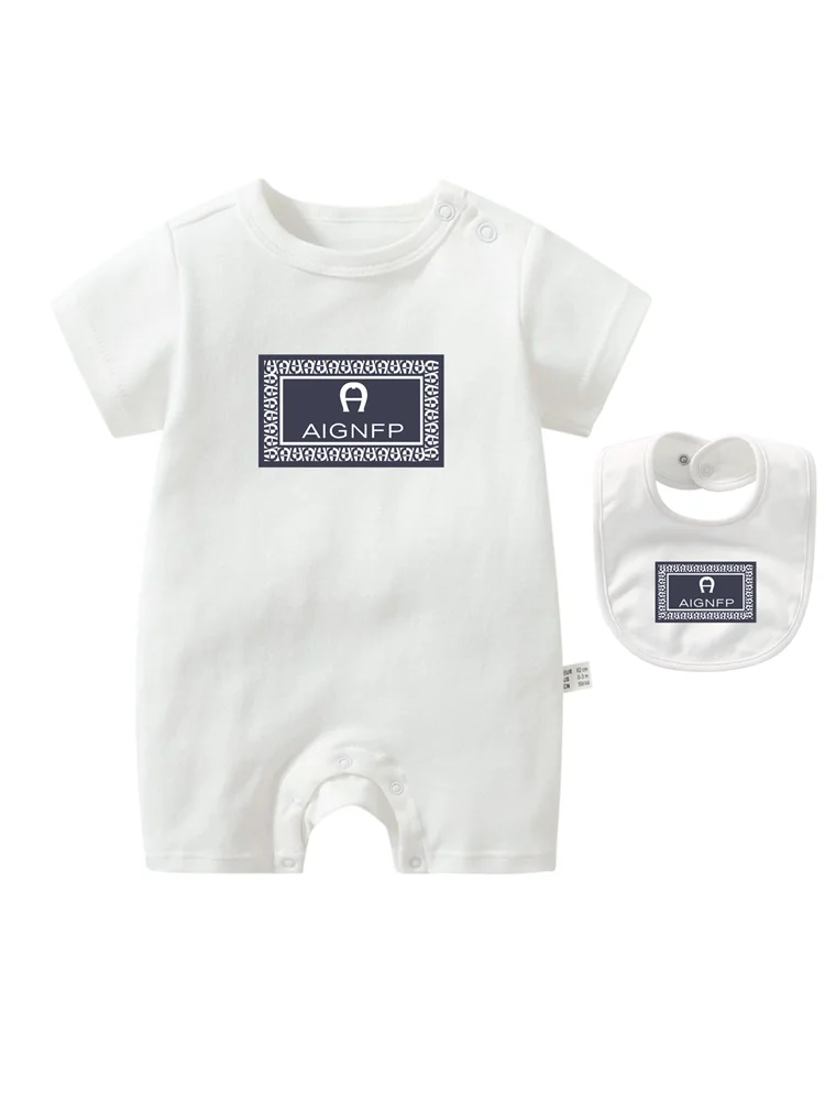 Colorful Newborn Baby Boys Rompers & Bib Scarf Set | Summer Style