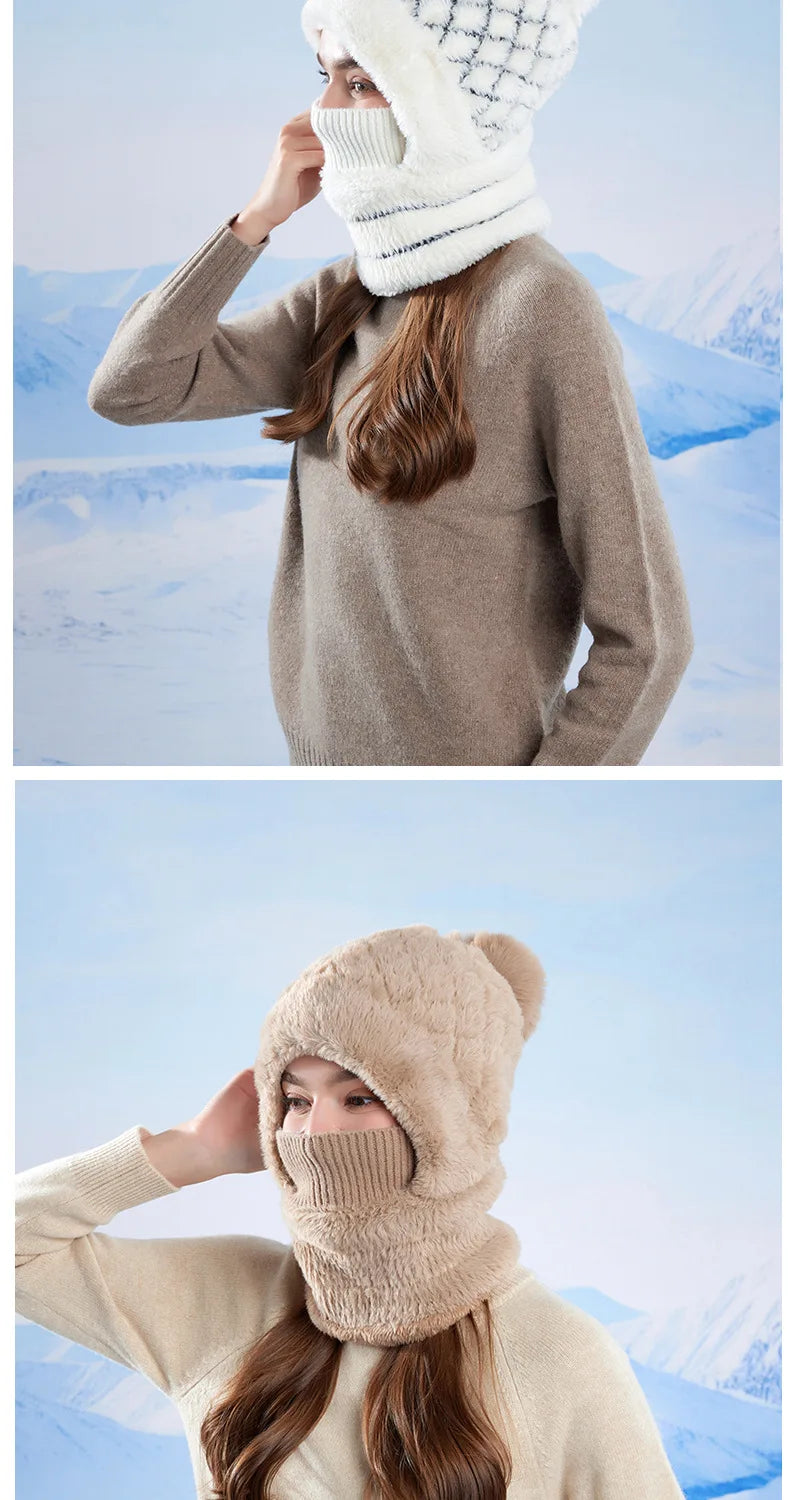 Women's 3-in-1 Fleece Lined Cycling Balaclava | Winter Windproof Hood