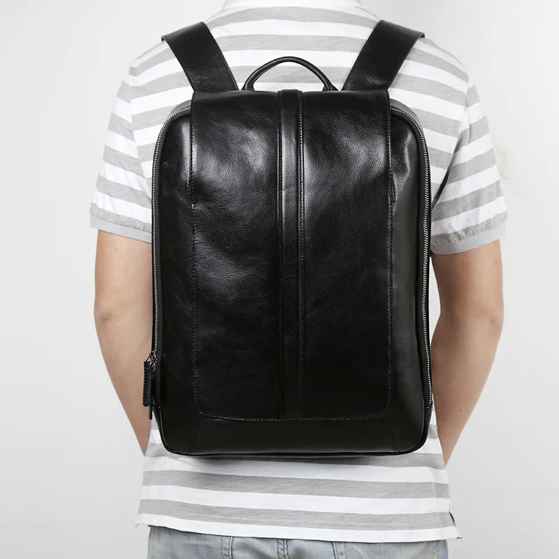 Men's Vintage Leather Backpack | High Capacity Computer Bag