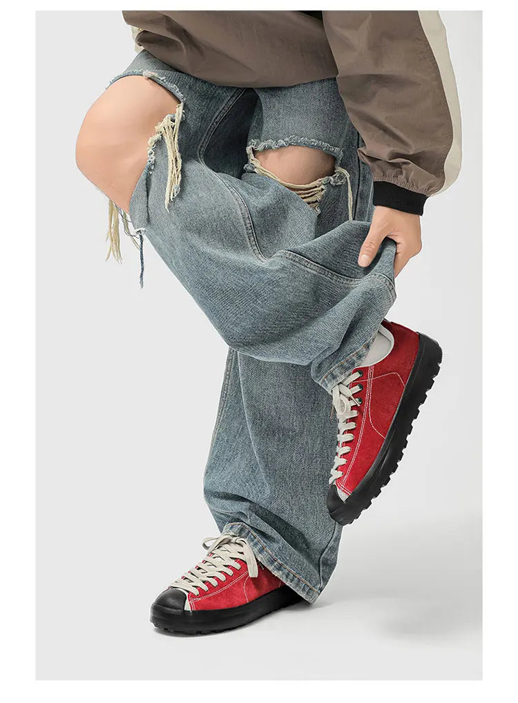 Men's Casual Suede Sneakers | Non-Slip Platform Walking Shoes