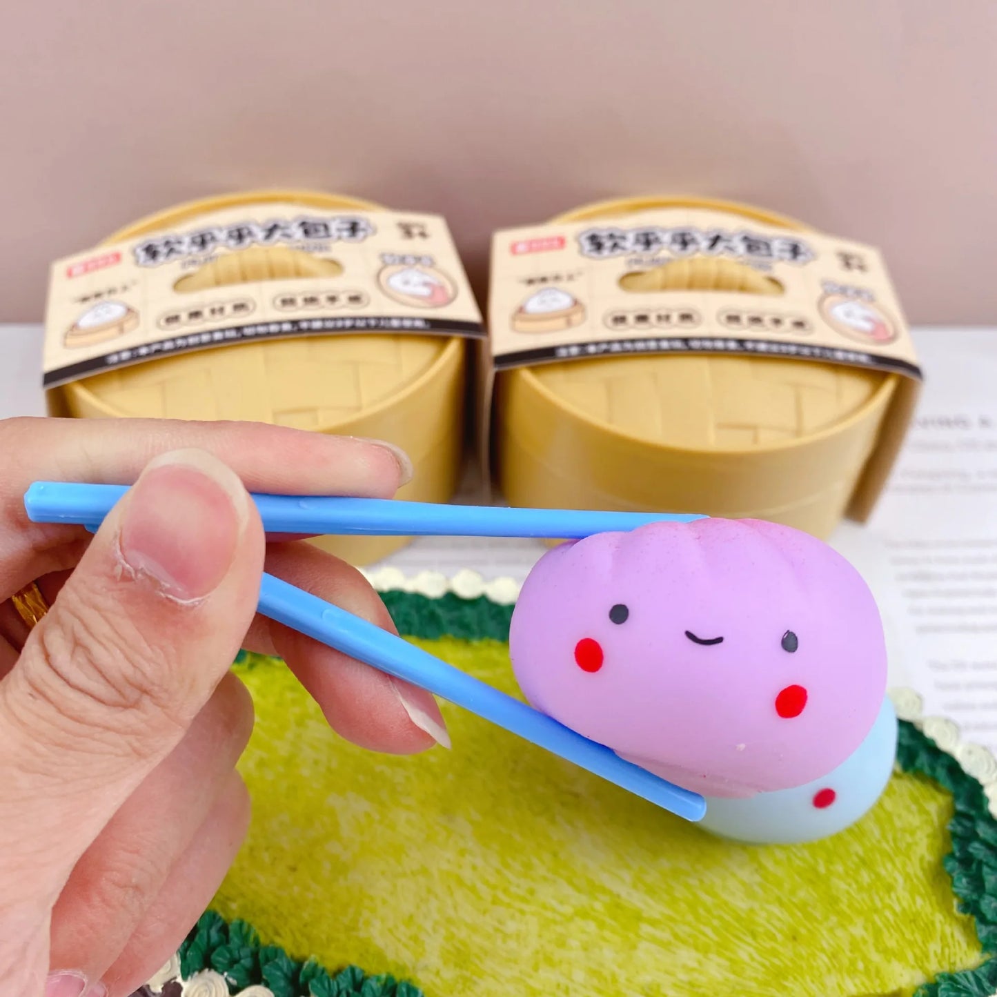 2026 New 2Pcs Steamer Bao Bun Squishy Simulation Pan-Fried Dumpling Slow Rising Squeeze Anti Stress Relief Adult Desk Gadget