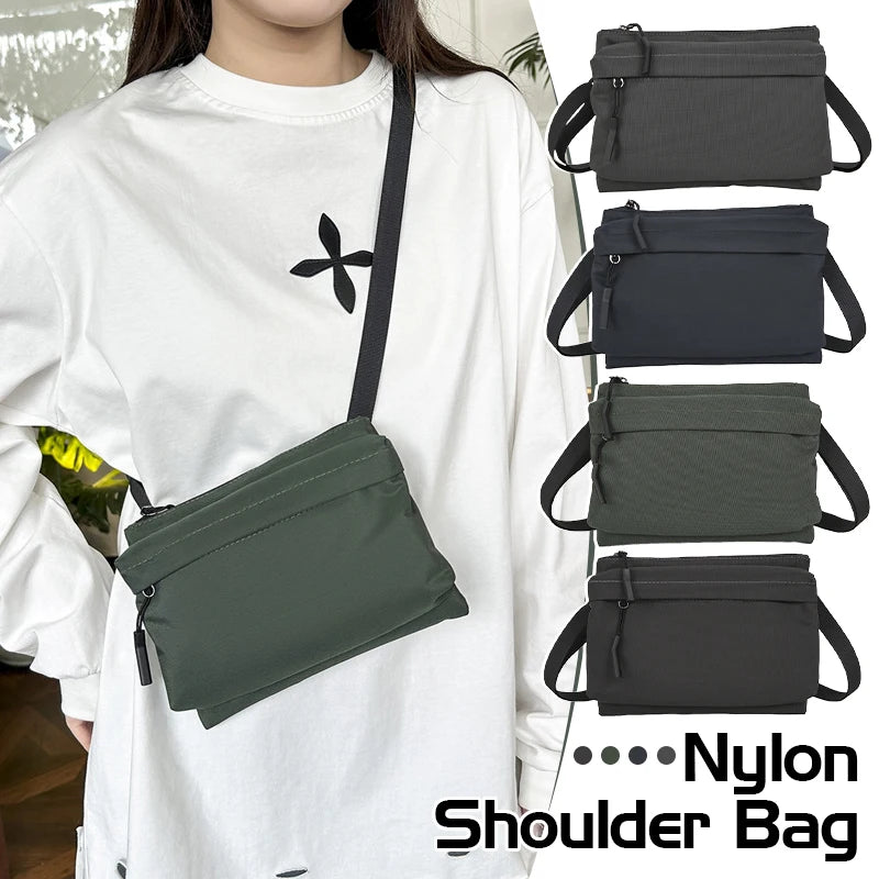 2025 New Nylon Mini Square Crossbody Bag Korean Style Unisex Shoulder Bag Casual Waterproof Small Wallet