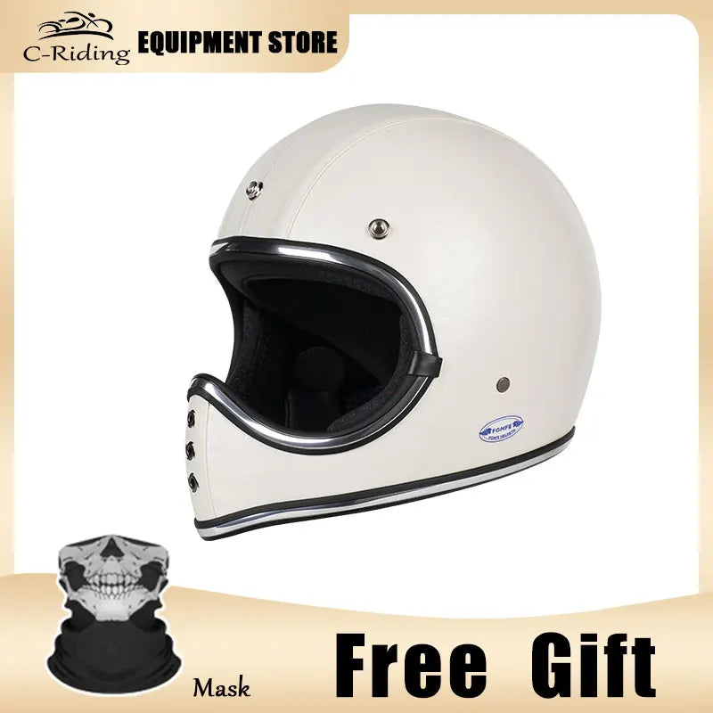 Yellow Vintage Full Face Helmet with Photochromic Goggles | Safety & Style