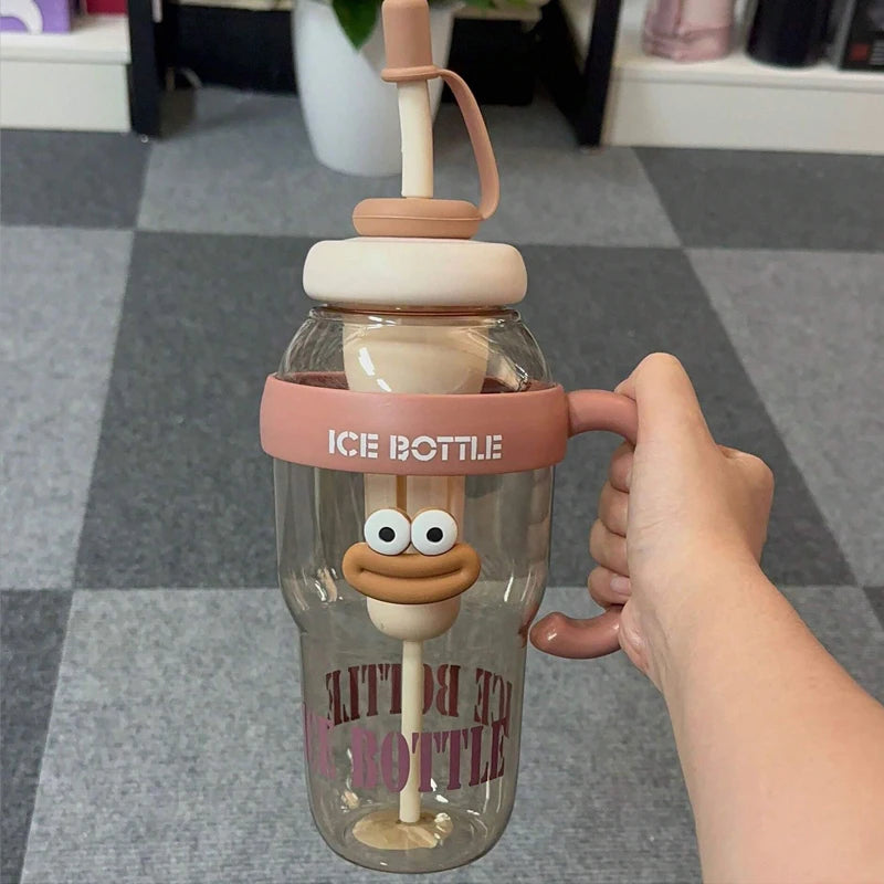 Stylish Large-Capacity Sports Water Bottle with Straw | Portable & Durable