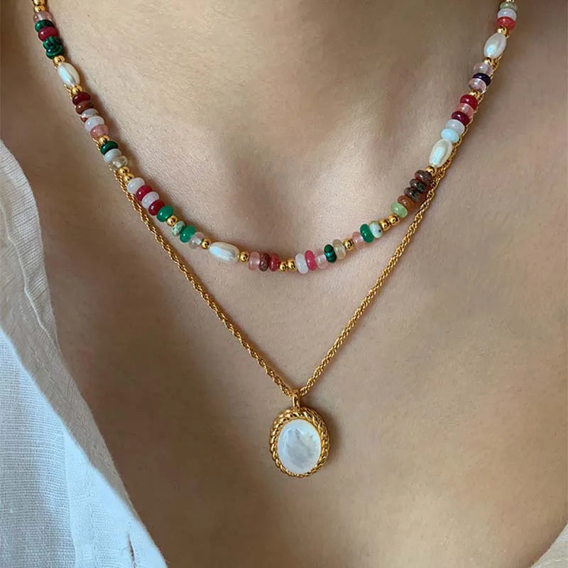 Colorful Beads & Pearl Necklace | Trendy Jewelry for Women