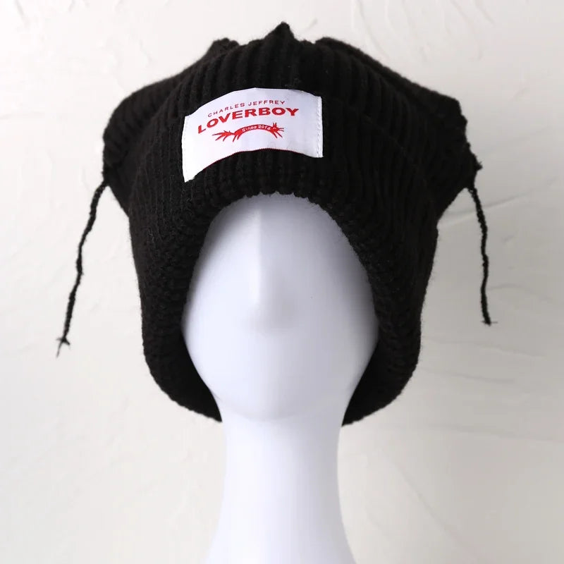 Unisex Long Fox Ears Knitted Beanie | Y2K Bunny Rabbit Hat