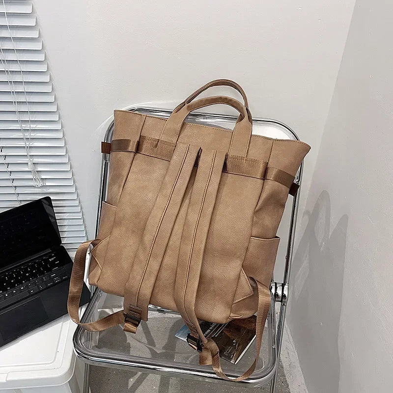 Stylish PU Leather Women's Backpack | Spacious Travel Companion