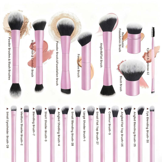 20-Piece Double Ended Makeup Brush Set for Flawless Application