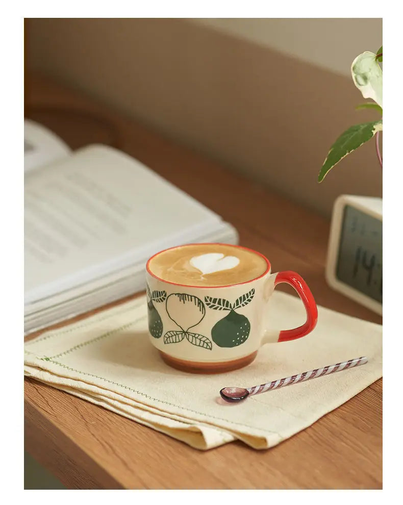 300ml Japanese Flower Ceramic Mug Set | Retro Drinkware for All Occasions