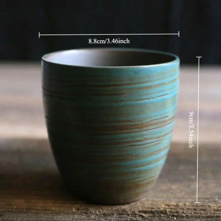 Tazas de café japonesas de gres con gradiente grande | Vajilla elegante