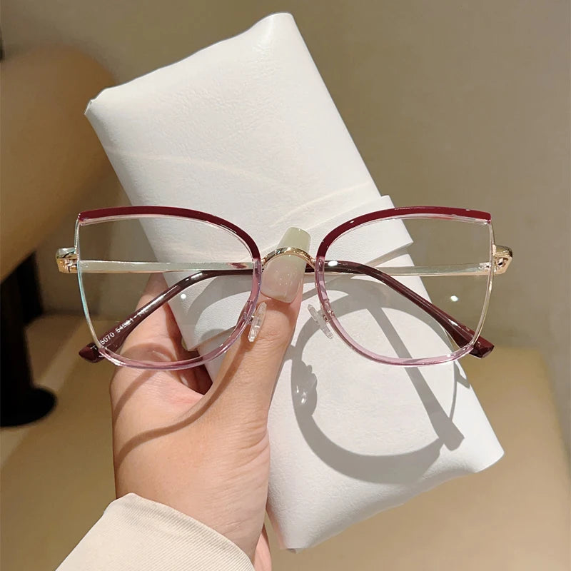 Oversized Vintage Glasses for Women | Stylish Blue Light Eyewear
