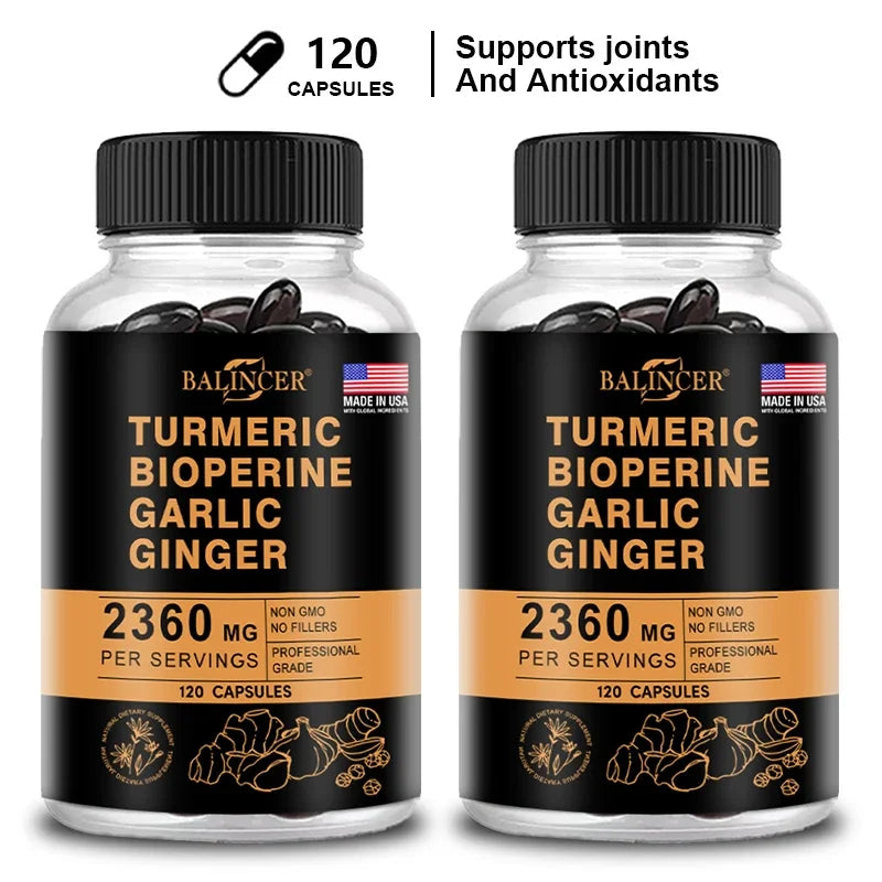 4-in-1 Turmeric Ginger Supplement for Joint & Immune Support