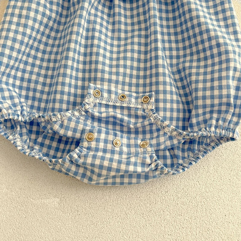 Stylish Summer Grid Jumpsuit for Baby Girls | Adorable & Comfy