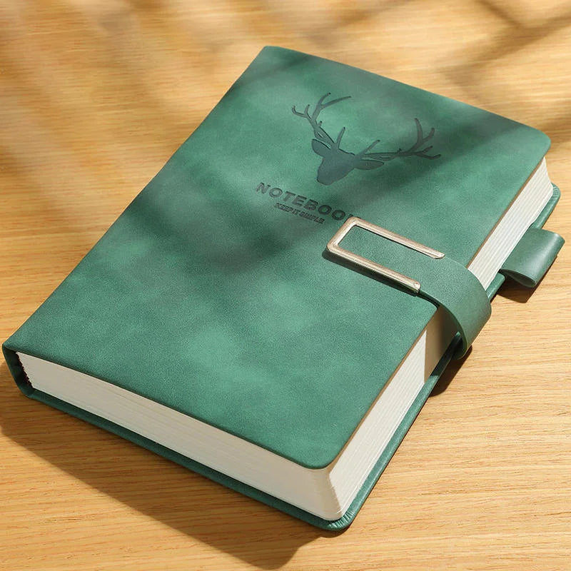 200 Pages A5 Leather Notebook | Personalized Soft Cover & Bookmark