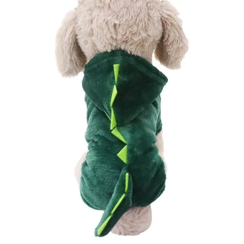 Cozy Dinosaur Cat Clothing Set | Plush Winter Wear for Pets