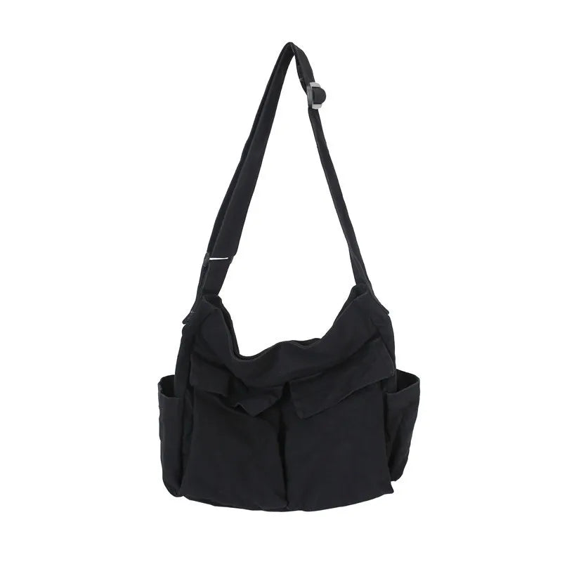 Large Capacity Canvas Shoulder Bag | Versatile Retro Messenger Bag