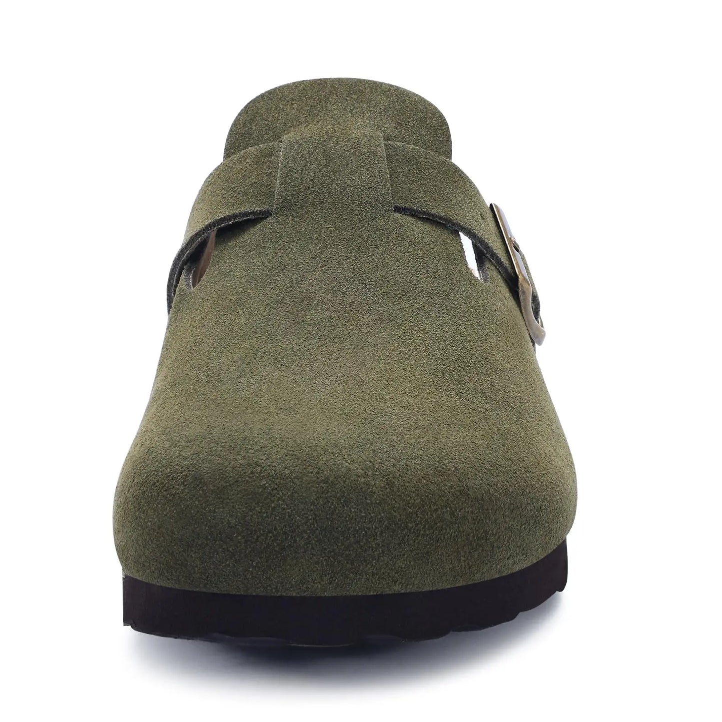 Women's Genuine Leather Clogs with Cork Footbed | Slip-On Comfort Slippers