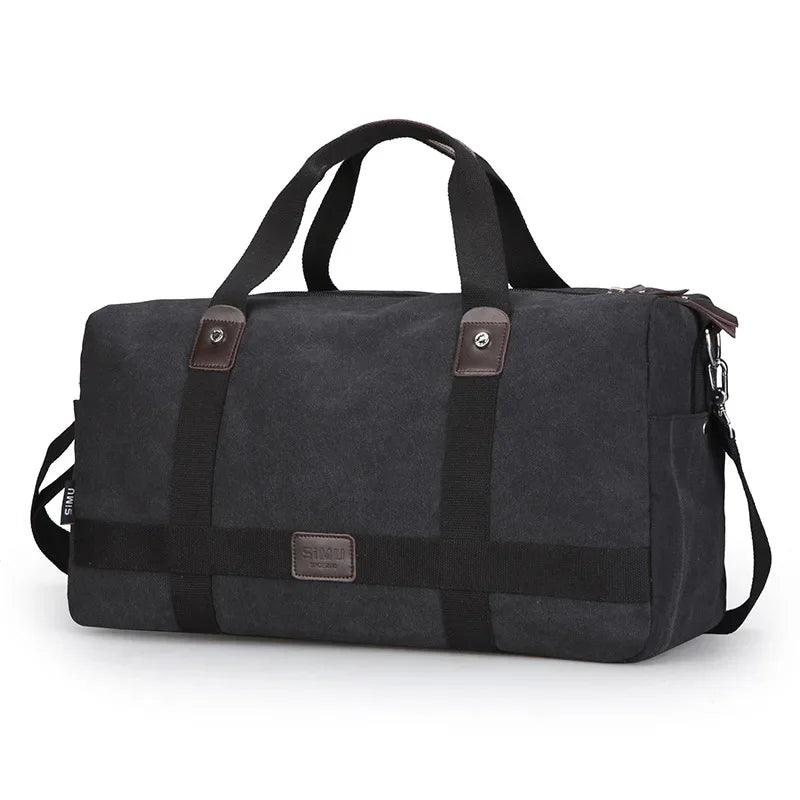 Large Capacity Casual Men's Canvas Travel Handbag | Lightweight Shoulder Bag