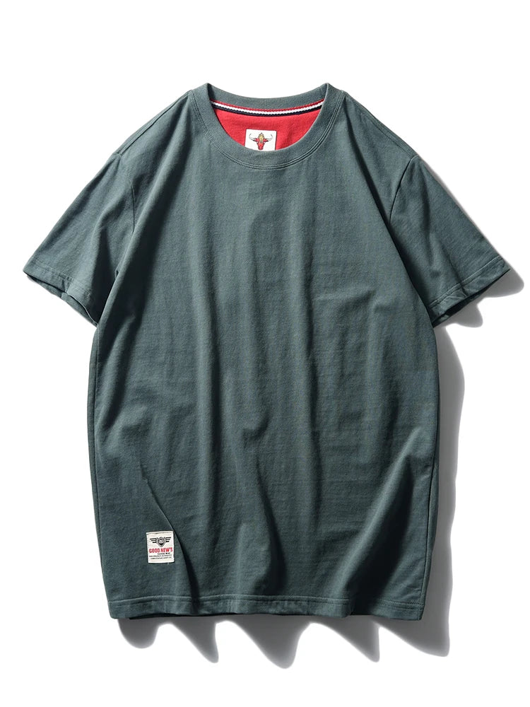 Men's Retro Solid Color Short Sleeve T-shirt | Summer Fashion Top